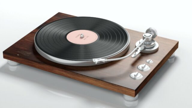 vinyl record on a turn table