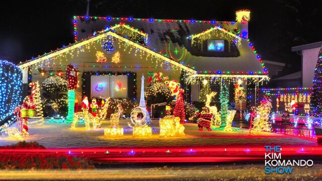 Christmas lights on house