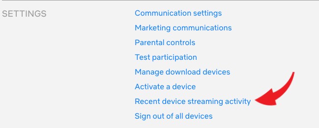 Netflix screenshot see device viewing history