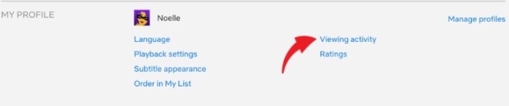 Netflix screenshot select viewing activity to see what you have watched