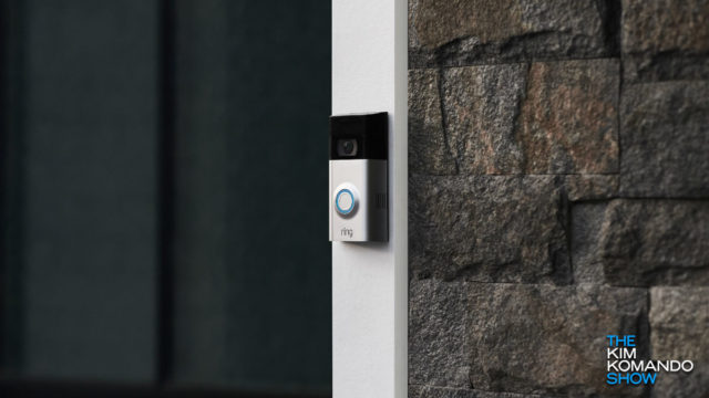 Ring video doorbell on outside of home