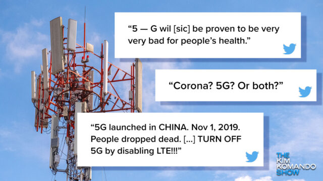 5g tower and tweets