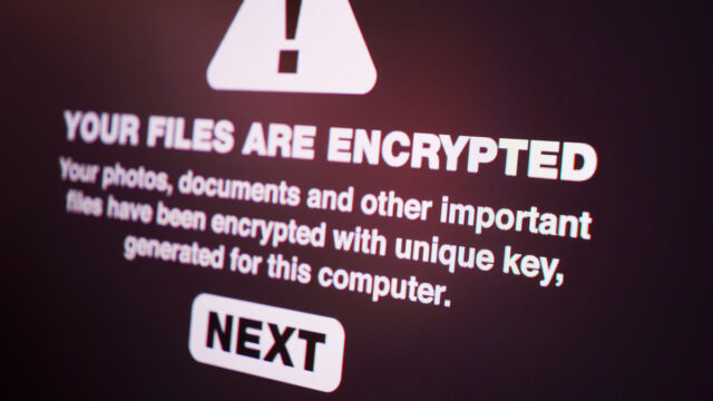 Ransomware encrypted files computer screen