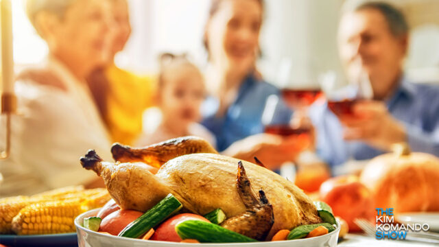 family eating Thanksgiving dinner