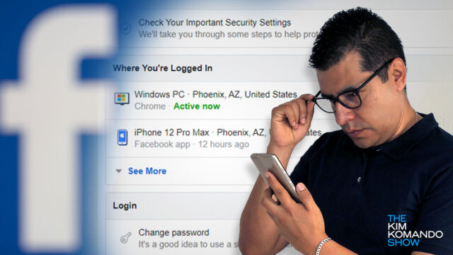 man checking where he's logged into Facebook