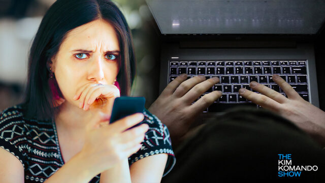 woman worried about being tracked online