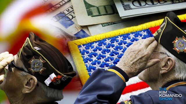 veterans saluting american flag