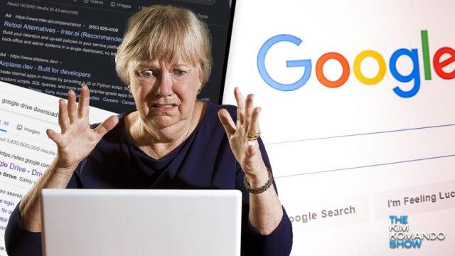 shocked senior woman on laptop