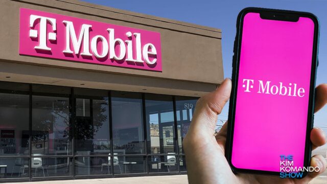 t-mobile store with t-mobile phone in the foreground