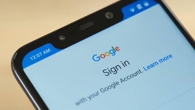 google sign in screen