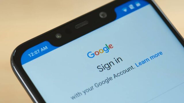 google sign-in screen on android phone