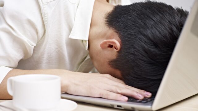 frustrated man with laptop