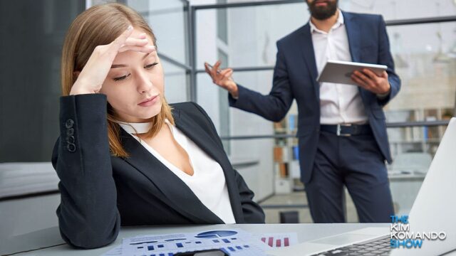 Angry boss monitoring employee's poor performance