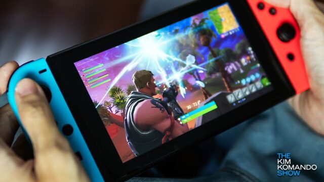 Child playing Fortnite on a Nintendo Switch