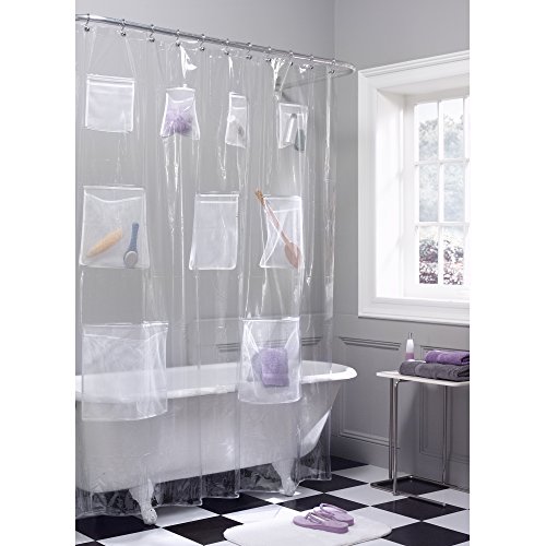 Maytex Mesh PEVA Shower Curtain and Bath Organizer